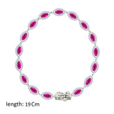 عصفور كريستال انسيال فضة تنس عيار 925 بتصميم ماركيز فوشيا مرصع بالزركون